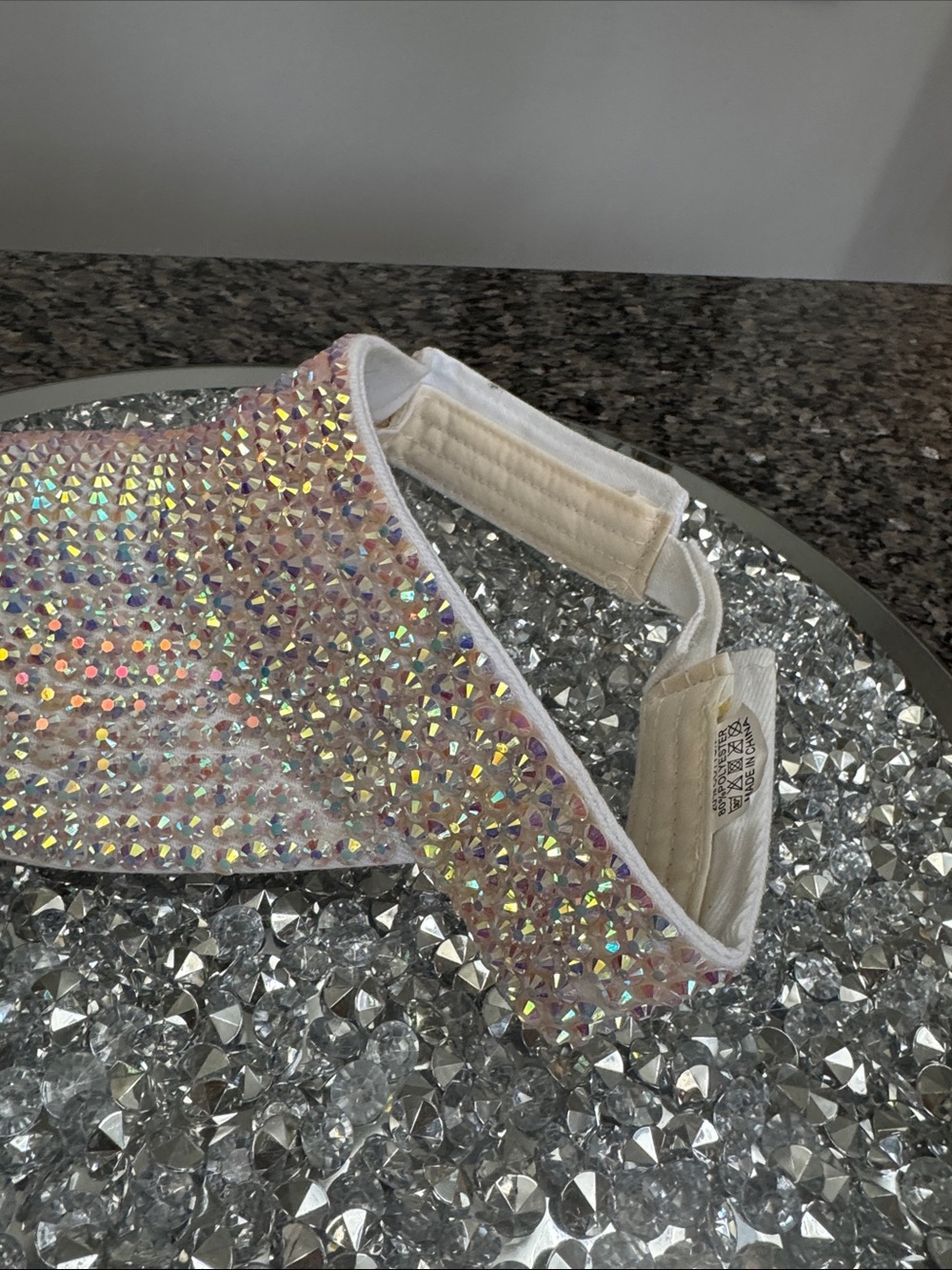 Crystal Rhinestone Visor - Iridescent Sparkle - Picture 7 of 10